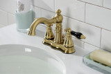 Kingston Brass Fauceture FSC1603AKL Duchess 4 in. Centerset Bathroom Faucet with Brass Pop-Up, - Brushed Brass