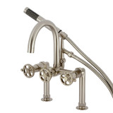 Kingston Brass  AE8108CG Fuller 7-Inch Deck Mount Clawfoot Tub Faucet, - Brushed Nickel