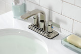 Kingston Brass  KB8466NDL NuvoFusion 4 in. Centerset Bathroom Faucet with Push Pop-Up, - Polished Nickel