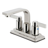 Kingston Brass  KB8466NDL NuvoFusion 4 in. Centerset Bathroom Faucet with Push Pop-Up, - Polished Nickel