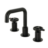 Kingston Brass  KS1410CG Fuller Widespread Bathroom Faucet with Push Pop-Up, - Matte Black