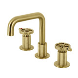 Kingston Brass KS1417CG Fuller Widespread Bathroom Faucet with Push Pop-Up, - Brushed Brass