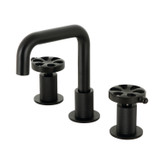 Kingston Brass KS1410RX Belknap Widespread Bathroom Faucet with Push Pop-Up, - Matte Black