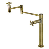 Kingston Brass KS8703ZX Millennium Deck Mount Pot Filler, - Antique Brass