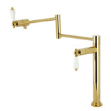 Kingston Brass KS4702PL Metropolitan Deck Mount Pot Filler, - Polished Brass