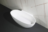 Kingston Brass Aqua Eden VRTRS713522 Acrticstone 71-Inch Solid Surface Freestanding Tub with Drain, - Matte White