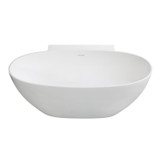 Kingston Brass Aqua Eden VRTRS633522 Acrticstone 63-Inch Solid Surface Freestanding Tub with Drain, - Matte White