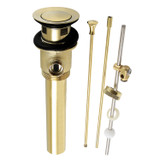 Kingston Brass KBT2120 Brass Pop-Up Drain with Overflow and Extra Long Pop-Up rod, 22 Gauge, - Polished Brass