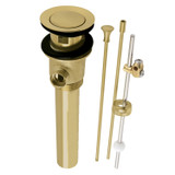 Kingston Brass Pop-Up Drain with Overflow and Extra Long Pop-Up rod, 22 Gauge, Brushed Brass - KBT2127