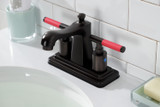 Kingston Brass FB4645CKL Kaiser 4 in. Centerset Bathroom Faucet with Pop-Up Drain, - Oil Rubbed Bronze