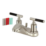 Kingston Brass FB5628CKL Kaiser 4 in. Centerset Bathroom Faucet with Pop-Up Drain, - Brushed Nickel