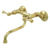 Kingston Brass KS316PB Kingston Wall Mount Bathroom Faucet, - Polished Brass