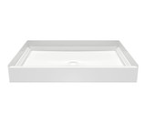 Swanstone 48" x 34" x 6" Solid Surface Alcove Shower Pan with Center Drain in White - VP4834CPANNS.010