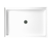 Swanstone 34" x 48" Veritek Alcove Shower Base / Pan with Center Drain in White - FF03448MD.010