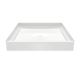 Swanstone VP4242CPAN.010 Solid Surface Alcove Shower Pan with Center Drain in White