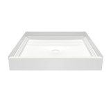 Swanstone 42" x 42" x 6" Solid Surface Alcove Shower Pan with Center Drain in White - VP4242CPAN.010
