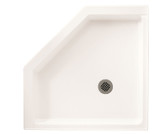 Swanstone 38 x 38 Veritek Corner Shower Pan with Center Drain in White - FN00038MD.010