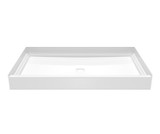 Swanstone VP6034CPAN.010 Solid Surface Alcove Shower Pan with Center Drain in White