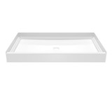 Swanstone 60" x 34" x 6" Solid Surface Alcove Shower Pan with Center Drain in White - VP6034CPANNS.010