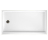 Swanstone 32 x 60 Veritek Alcove Shower Pan with Left Hand Drain in White - FR03260LM.010