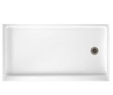 Swanstone FR03260RM.010 32 x 60 Veritek Alcove Shower Pan with Right Hand Drain in White