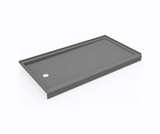 Swanstone SR03260RM.203 32 x 60  Alcove Shower Pan with Right Hand Drain Ash Gray
