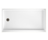 Swanstone 32 x 60 Alcove Shower Pan with Right Hand Drain in White - SR03260RM.010