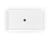 Swanstone 36 x 60 Alcove Shower Pan with Center Drain in White - SF03660MD.010