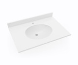 Swanstone Ellipse 22 x 31 Single Bowl Vanity Top in White - VT02231.010