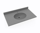Swanstone Ellipse 22 x 37 Single Bowl Vanity Top in Ash Gray - VT02237.203