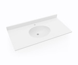 Swanstone Ellipse 22 x 43 Single Bowl Vanity Top in White - VT02243.010