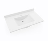 Swanstone Contour 22 x 37 Single Bowl Vanity Top in White - CV02237.010