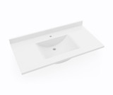 Swanstone Contour 43" W x 22" D Single Bowl Vanity Sink with Countertop in White - CV02243.010
