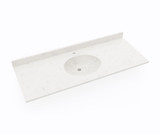 Swanstone Ellipse 22 x 55 Single Bowl Vanity Top in Carrara - VC02255.221