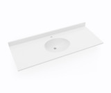 Swanstone Ellipse 22 x 55 Single Bowl Vanity Top in White - VC02255.010