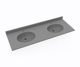 Swanstone Ellipse 22 x 61 Double Bowl Vanity Top in Ash Gray - VT022612B.203