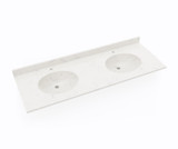 Swanstone Ellipse 22 x 61 Double Bowl Vanity Top in Carrara - VT022612B.221
