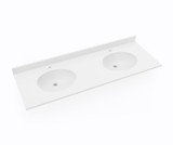 Swanstone Ellipse 22 x 61 Double Bowl Vanity Top in White - VT022612B.010