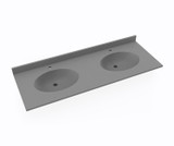 Swanstone CH022612B.203 Chesapeake 22 x 61 Double Bowl Vanity Top in Ash Gray