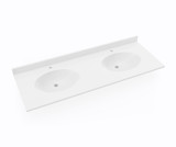 Swanstone Chesapeake 22 x 61 Double Bowl Vanity Top in White - CH022612B.010