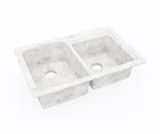 Swanstone 22 x 33 Undermount Or Drop-In Double Bowl Sink in Ice - KS03322DB.130