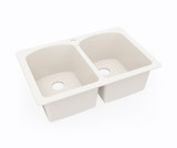 Swanstone 22" x 33" Undermount Or Drop-In Double Bowl Sink in Bisque - KS02233LB.018