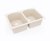 Swanstone 22 x 33 Undermount Or Drop-In Double Bowl Sink in Tahiti White - KS02233LB.011