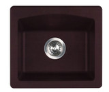 Swanstone 16 x 18 Granite Undermount Or Drop-In Bar Sink in Espresso - QZ01816BS.170