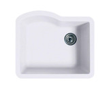 Swanstone 22 x 25 Granite Undermount Single Bowl Sink in Opal White - QU02522SB.210