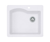 Swanstone 22 x 25 Granite Drop in Single Bowl Sink in Opal White - QZ02522SB.210