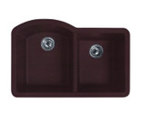 Swanstone 22 x 33 Granite Undermount Double Bowl Sink in Espresso - QU03322DB.170
