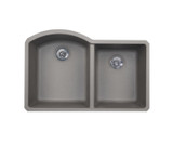 Swanstone 22 x 33 Granite Undermount Double Bowl Sink in Metallico - QU03322DB.173