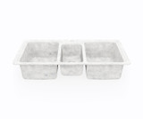 Swanstone KS04422TB.130 22 x 44 Undermount Or Drop-In Triple Bowl Sink in Ice