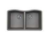 Swanstone 22 x 33 Granite Undermount Double Bowl Sink in Metallico - QU03322ED.173